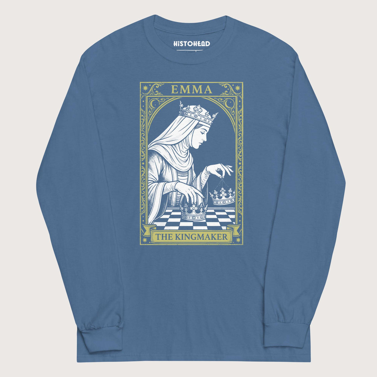 Indigo Blue Emma of Normandy The Kingmaker - Long Sleeve - history buff gift by HistoHead