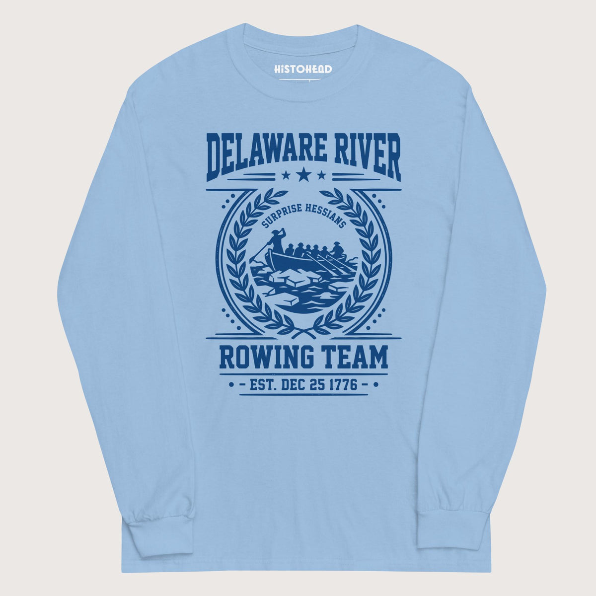 Light Blue Delaware River Rowing Team - Long Sleeve - history buff gift by HistoHead