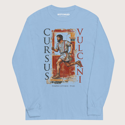 Light Blue Pompeii Cursus Vulcani - Long Sleeve - history buff gift by HistoHead