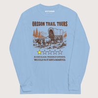 Light Blue Oregon Trail Tours Review - Long Sleeve - history buff gift by HistoHead