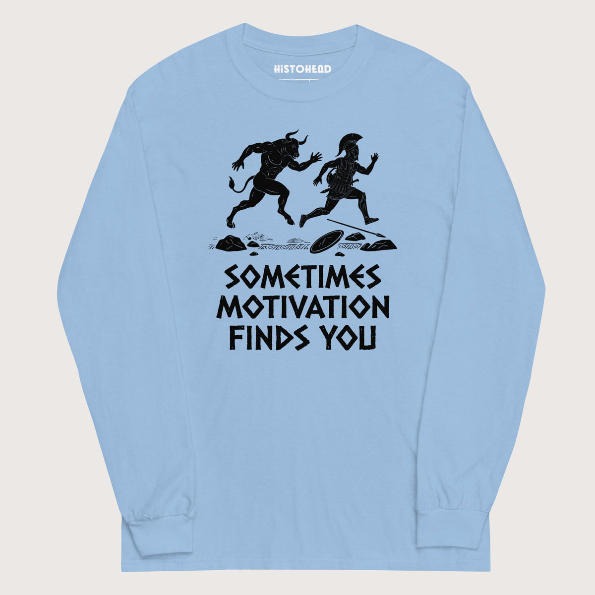 Light Blue Motivation Finds You Minotaur Edition - Long Sleeve - history buff gift by HistoHead