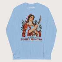 Light Blue Judith of Bethulia I'm Great at Conflict Resolution - Long Sleeve - history buff gift by HistoHead