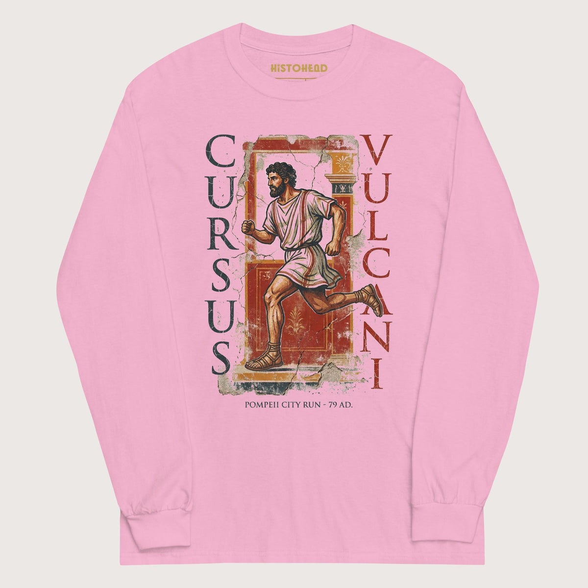 Light Pink Pompeii Cursus Vulcani - Long Sleeve - history buff gift by HistoHead