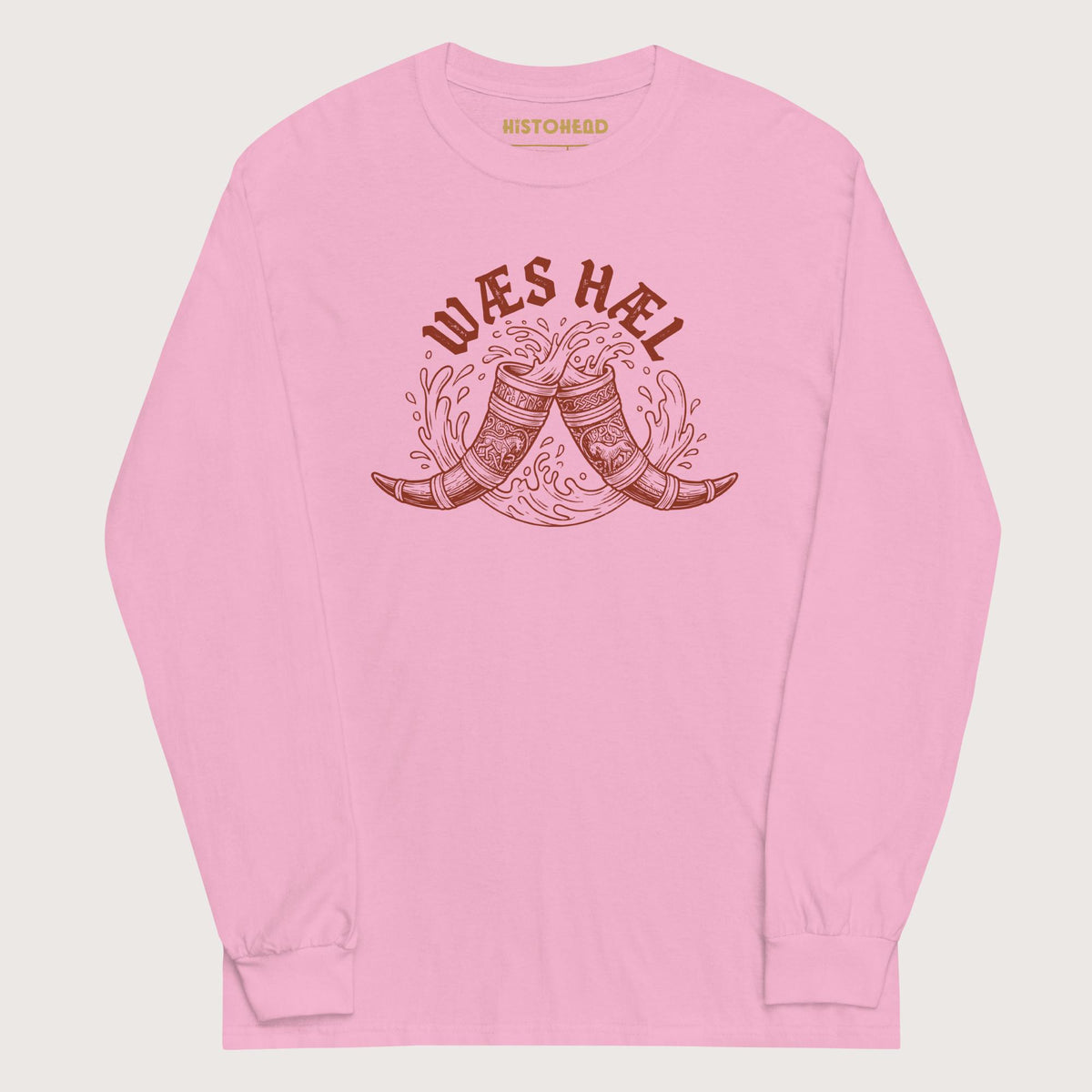 Light Pink Wæs Hæl - Long Sleeve - history buff gift by HistoHead