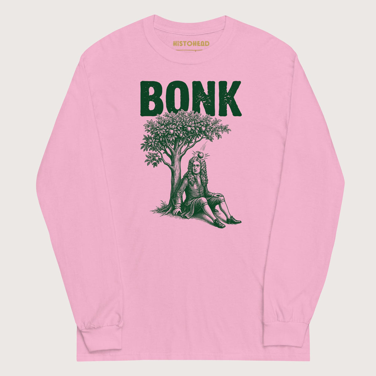 Light Pink Newton Bonk - Long Sleeve - history buff gift by HistoHead