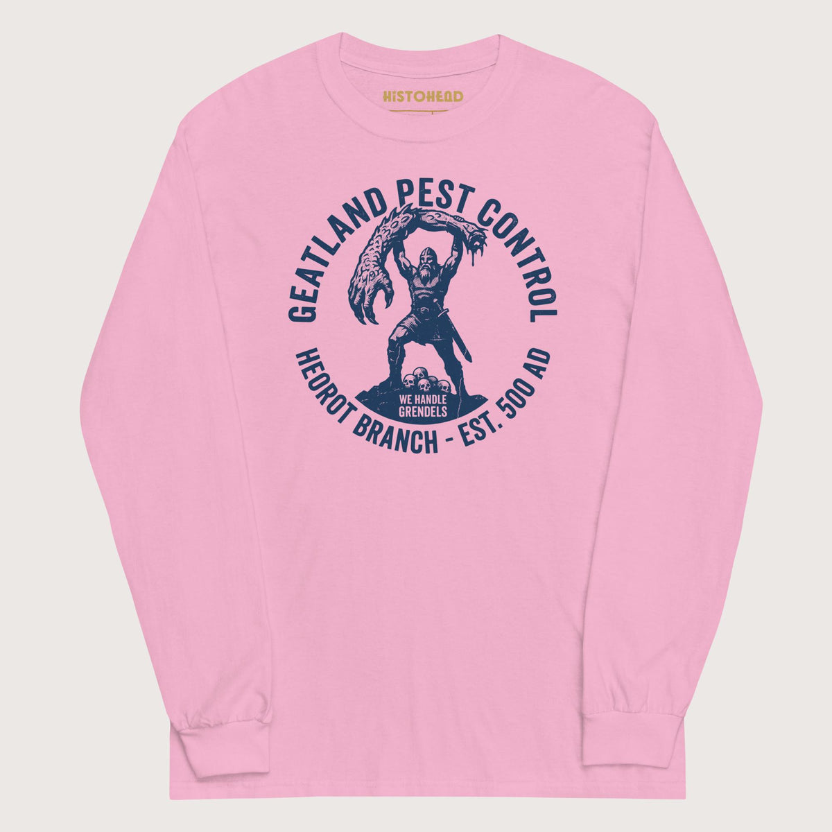 Light Pink Geatland Pest Control - Long Sleeve - history buff gift by HistoHead