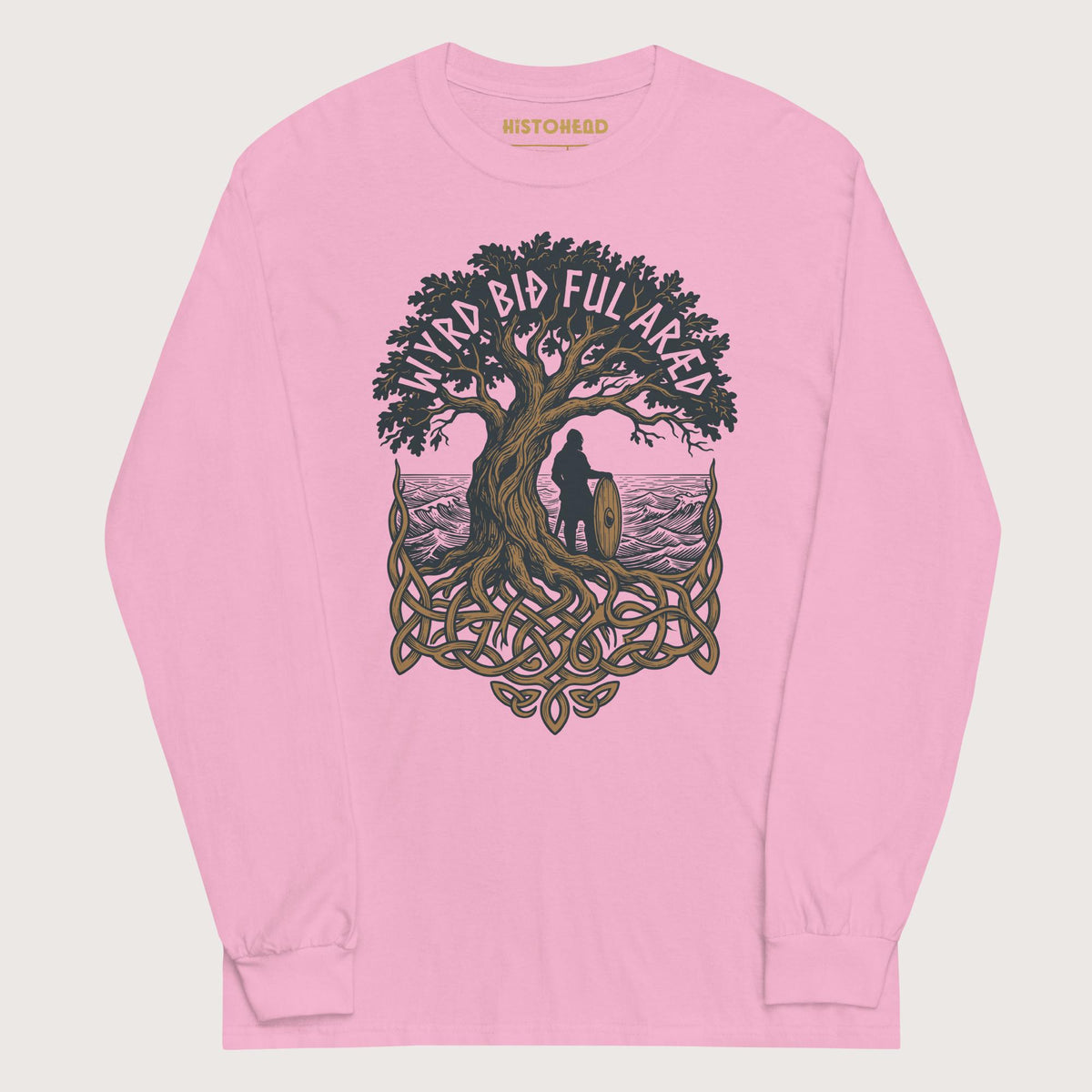 Light Pink Old English Fate Is Inexorable - Long Sleeve - history buff gift by HistoHead