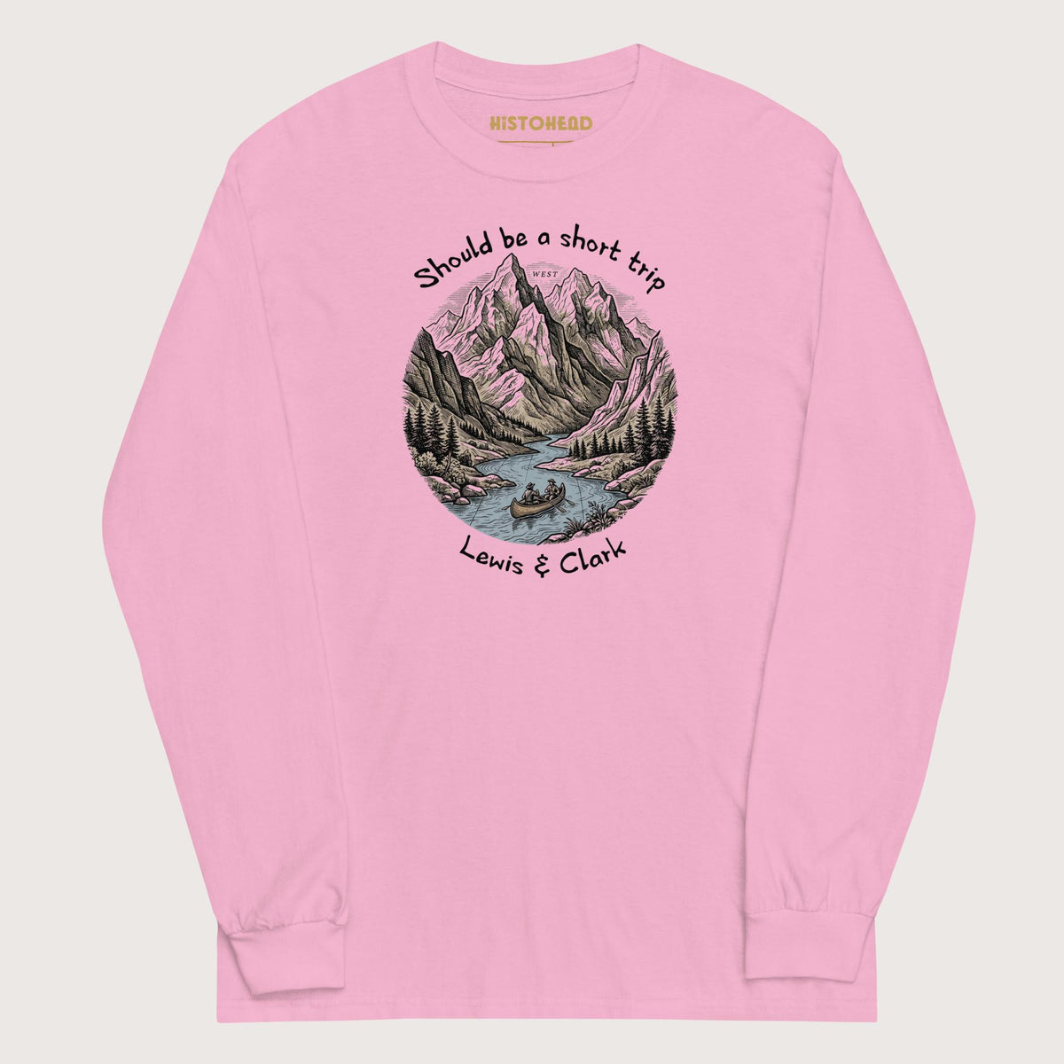 Light Pink Lewis & Clark Short Trip - Long Sleeve - history buff gift by HistoHead