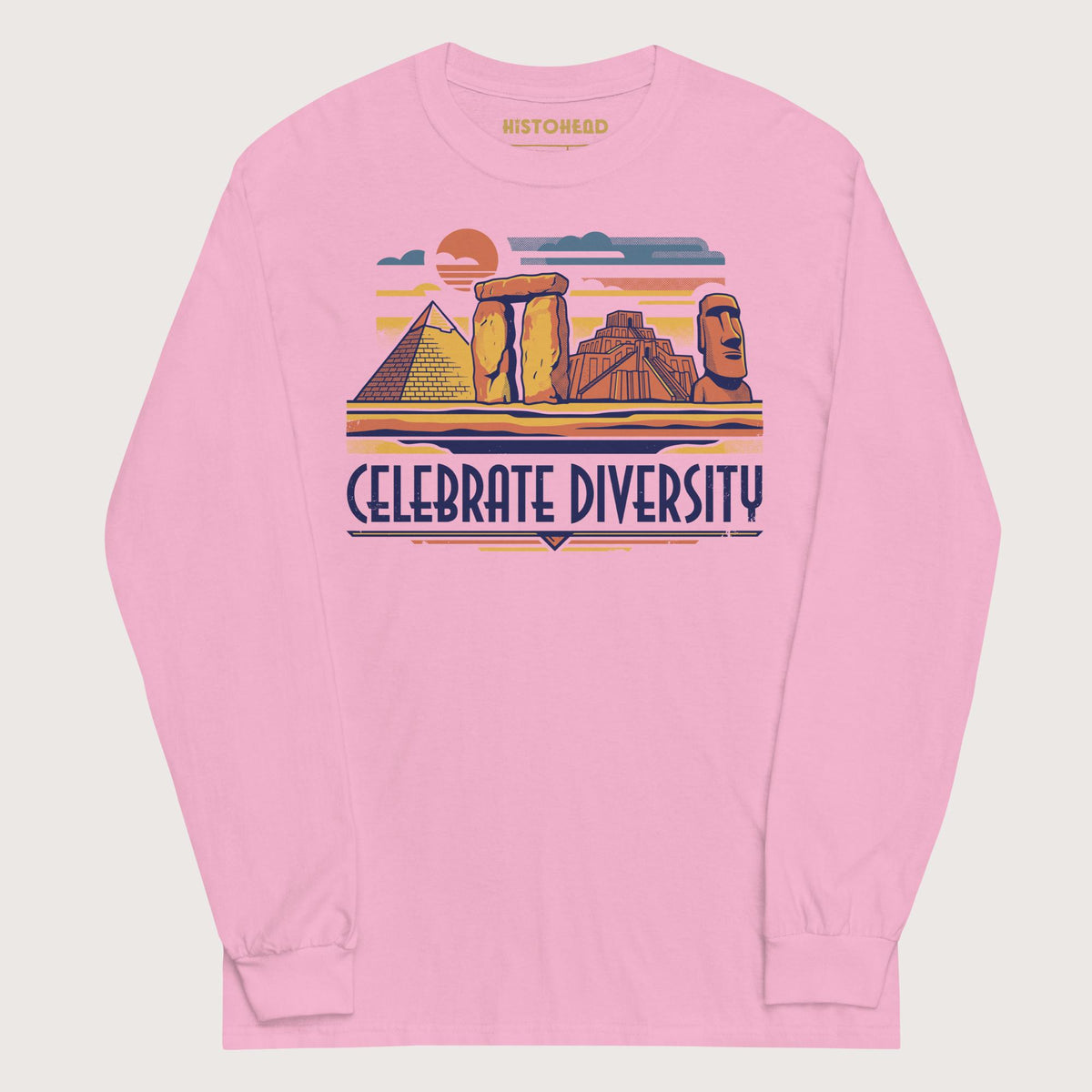 Light Pink Celebrate Diversity Stone Wonders - Long Sleeve - history buff gift by HistoHead