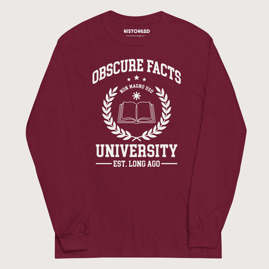 Maroon Obscure Facts University - Long Sleeve - history buff gift by HistoHead