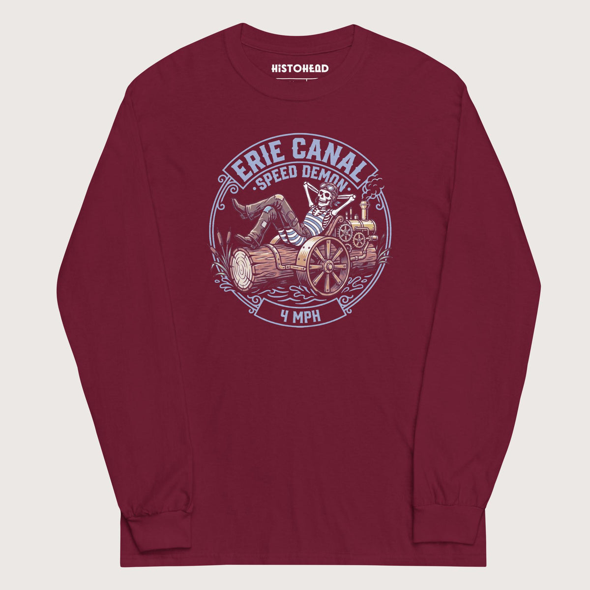 Maroon Erie Canal Speed Demon - Long Sleeve - history buff gift by HistoHead