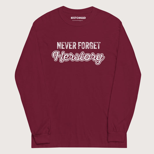 Maroon Herstory - Long Sleeve - history buff gift by HistoHead