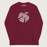 Maroon Viking Raven Symbol - Long Sleeve - history buff gift by HistoHead