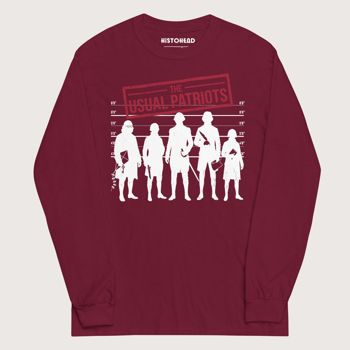Maroon The Usual Patriots - Long Sleeve - history buff gift by HistoHead