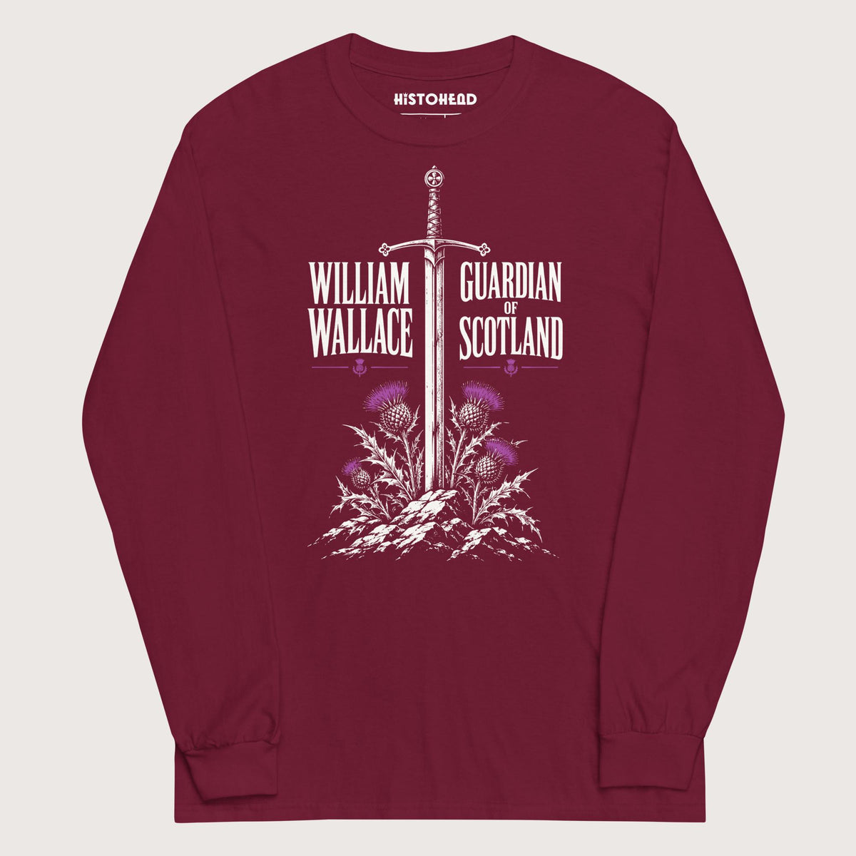 Maroon William Wallace - Long Sleeve - history buff gift by HistoHead