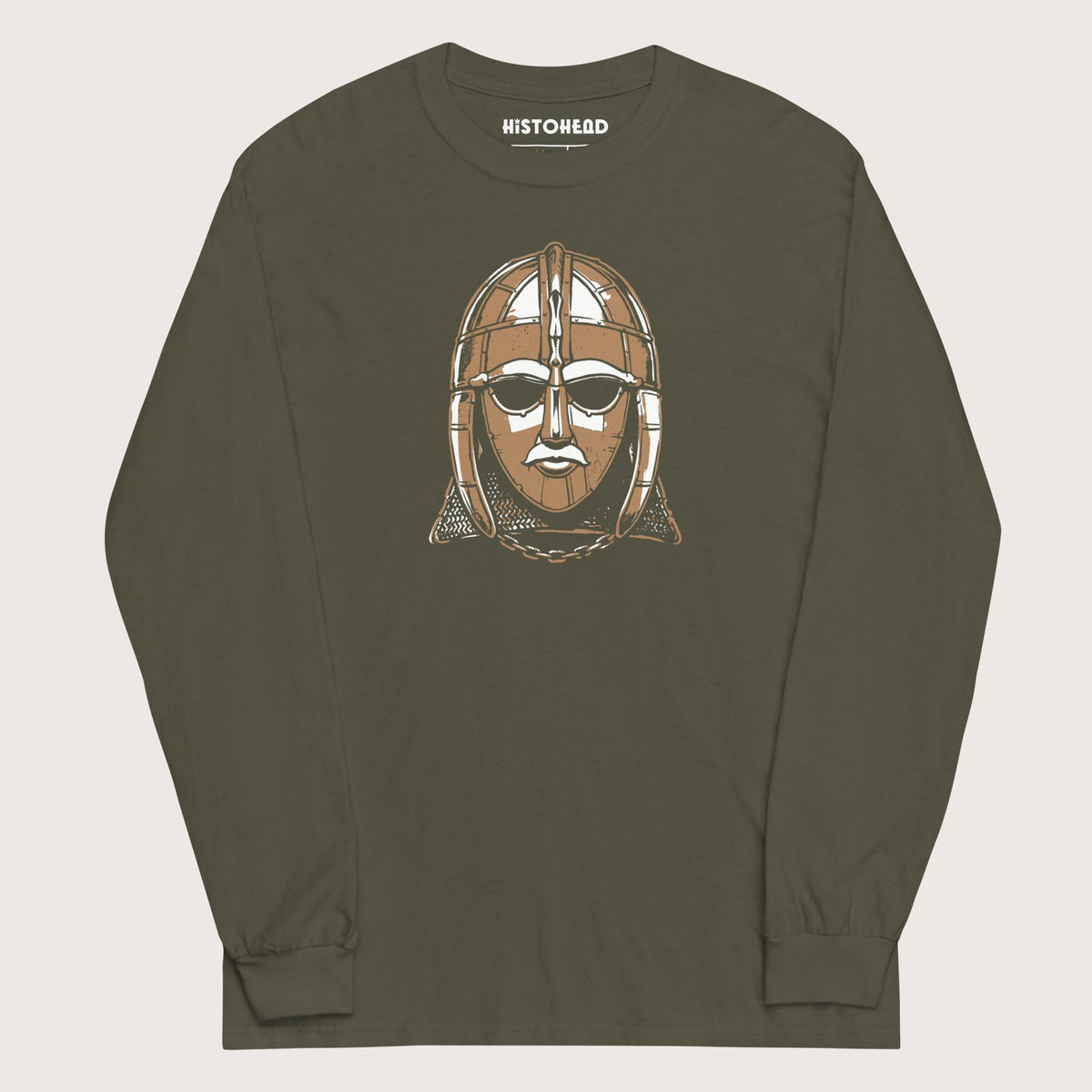 Military Green Sutton Hoo Helmet - Long Sleeve - history buff gift by HistoHead