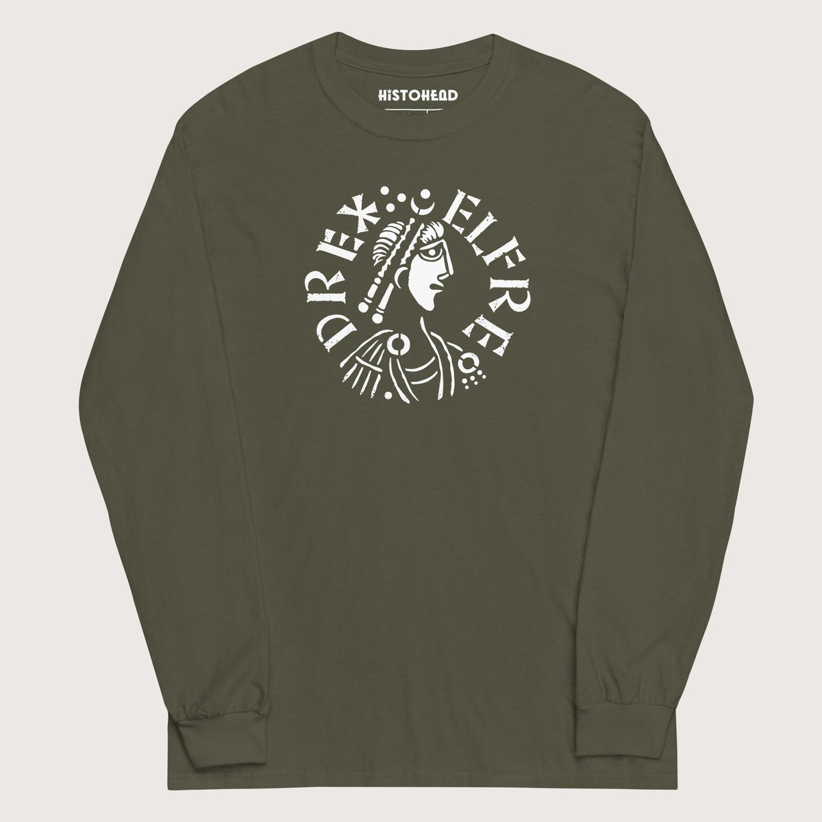 Military Green Alfred the Great Penny - Long Sleeve - history buff gift by HistoHead