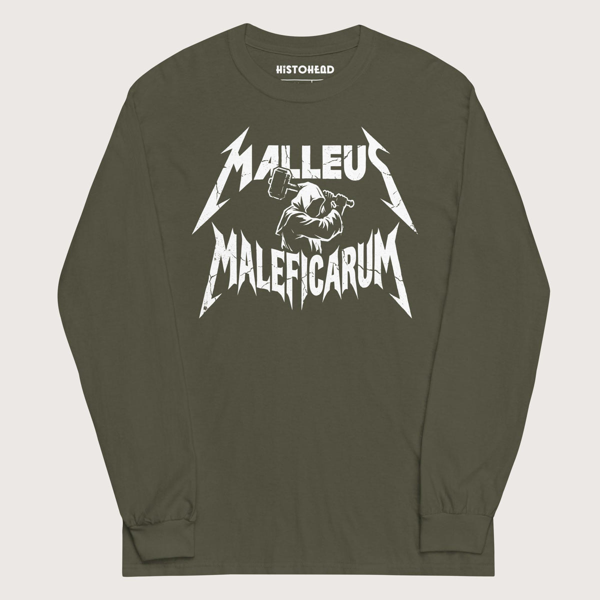 Military Green Malleus Maleficarum - Long Sleeve - history buff gift by HistoHead