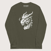 Military Green Smoking Dragon - Long Sleeve - history buff gift by HistoHead