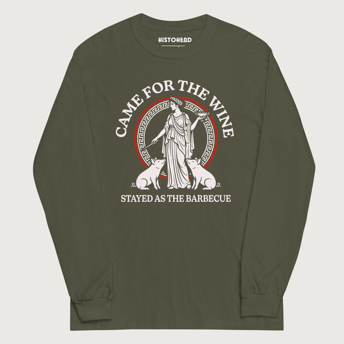 Military Green Circe Barbecue - Long Sleeve - history buff gift by HistoHead