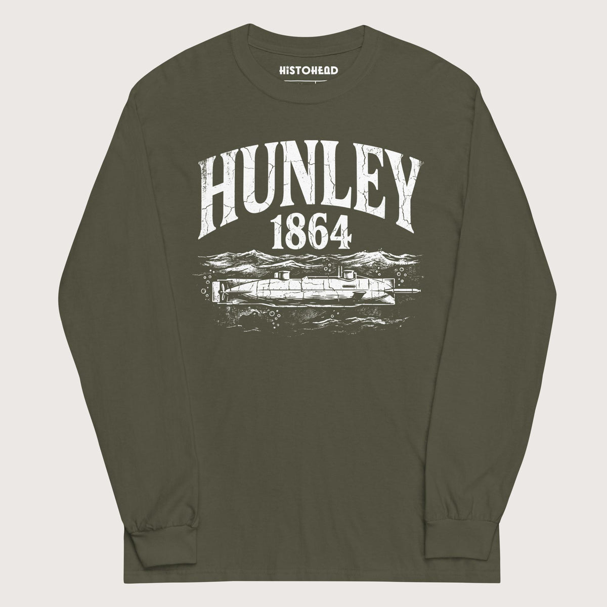 Military Green Hunley Submarine - Long Sleeve - history buff gift by HistoHead