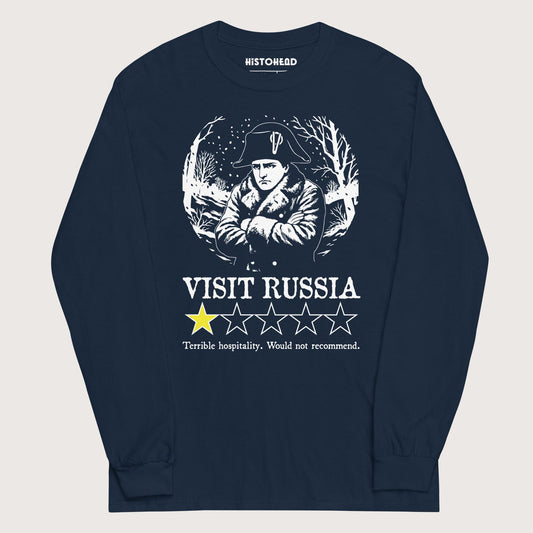 Navy Napoleon Visit Russia Review - Long Sleeve - history buff gift by HistoHead