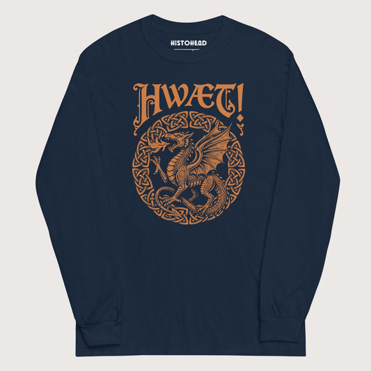 Navy Hwaet Dragon - Long Sleeve - history buff gift by HistoHead