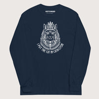 Navy Bastet I Put the Cat in Cataclysm - Long Sleeve - history buff gift by HistoHead