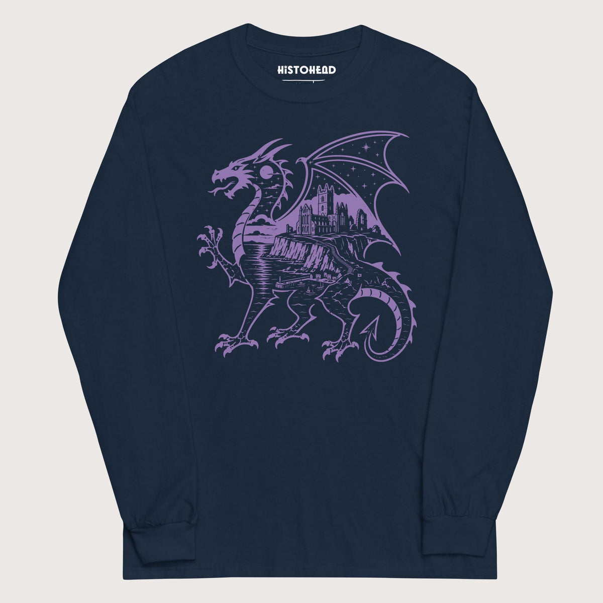 Navy Whitby Wyrm - Long Sleeve - history buff gift by HistoHead