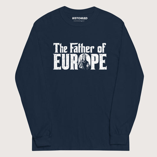 Navy Charlemagne The Father of Europe - Long Sleeve - history buff gift by HistoHead