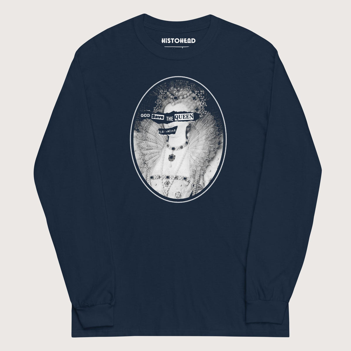 Navy God Save the Queen Elizabeth I - Long Sleeve - history buff gift by HistoHead
