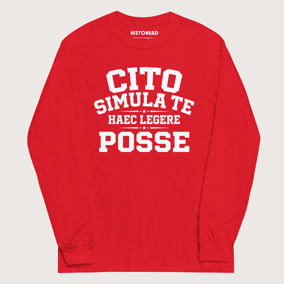 Red Latin Quick Pretend You Can Read This - Long Sleeve - history buff gift by HistoHead