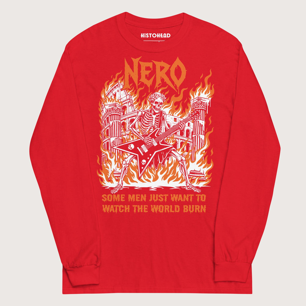 Red Nero Watch the World Burn - Long Sleeve - history buff gift by HistoHead