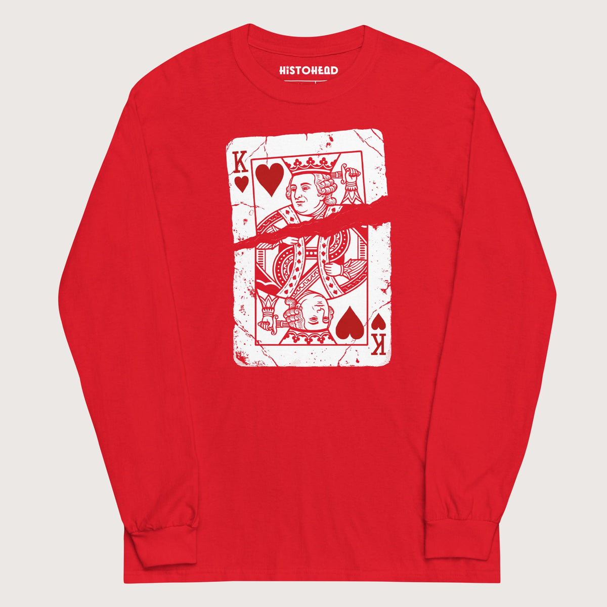 Red Louis XVI Playing Card - Long Sleeve - history buff gift by HistoHead