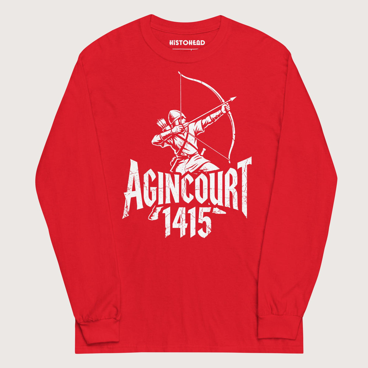 Red Agincourt 1415 Longbowman - Long Sleeve - history buff gift by HistoHead