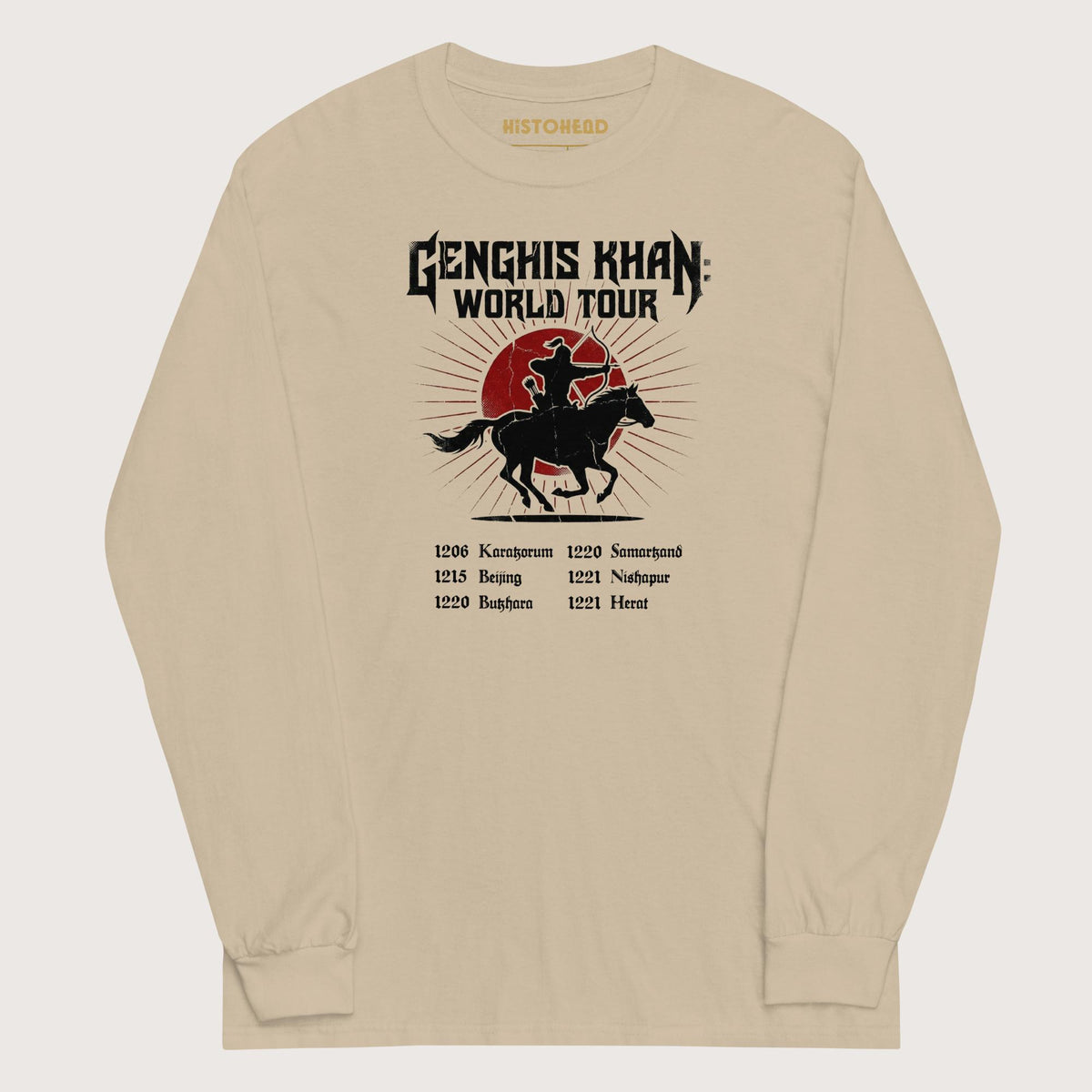 Sand Genghis Khan World Tour - Long Sleeve - history buff gift by HistoHead