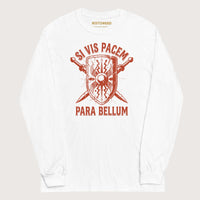 White Si Vis Pacem Para Bellum Scutum - Long Sleeve - history buff gift by HistoHead