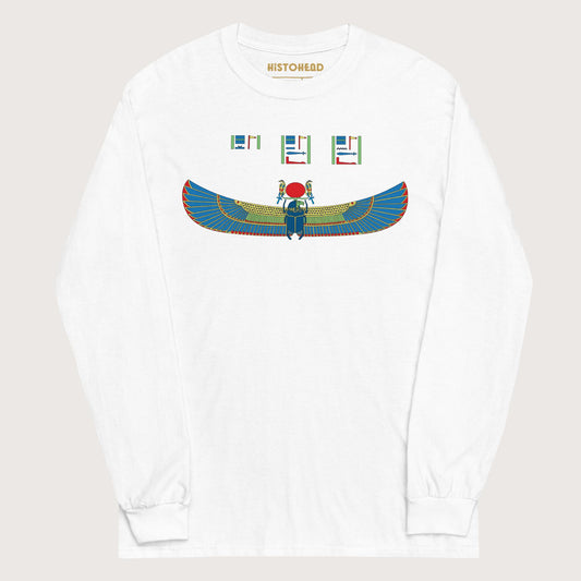 White Khnum Hieroglyphs - Long Sleeve - history buff gift by HistoHead