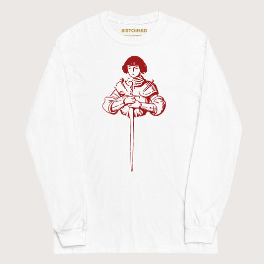 White Joan of Arc Stamp - Long Sleeve - history buff gift by HistoHead