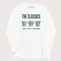 White The Classics Doric Ionic Corinthian - Long Sleeve - history buff gift by HistoHead