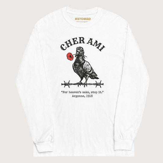 White Cher Ami - Long Sleeve - history buff gift by HistoHead