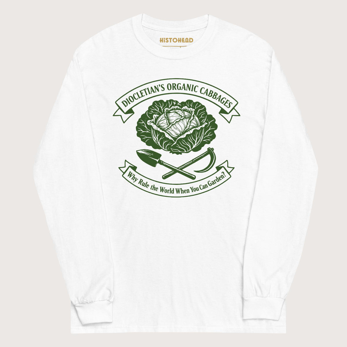 White Diocletian's Cabbage - Long Sleeve - history buff gift by HistoHead