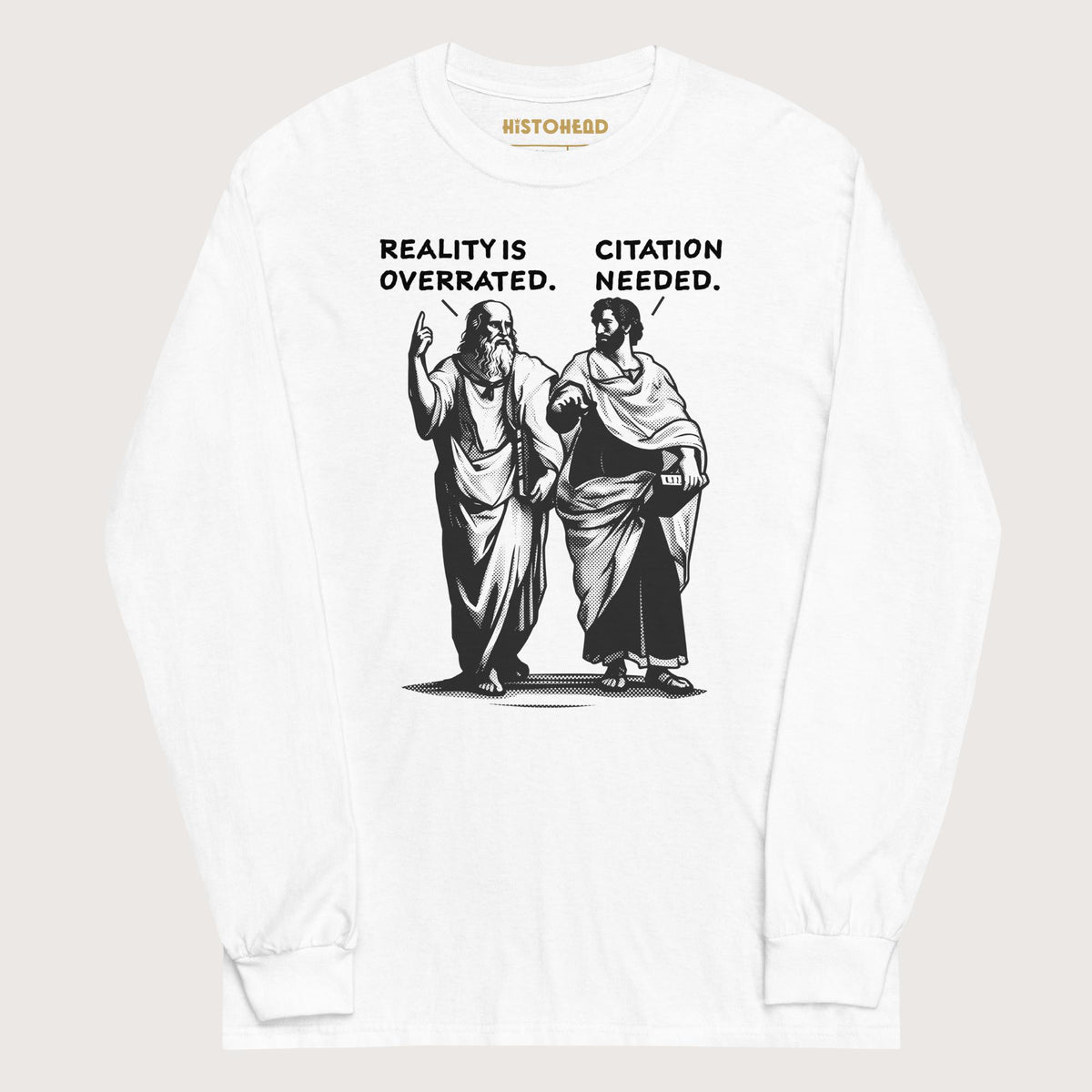 White Plato & Aristotle Debate - Long Sleeve - history buff gift by HistoHead