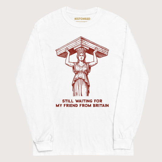 White Caryatid Waiting for Her Friend - Long Sleeve - history buff gift by HistoHead