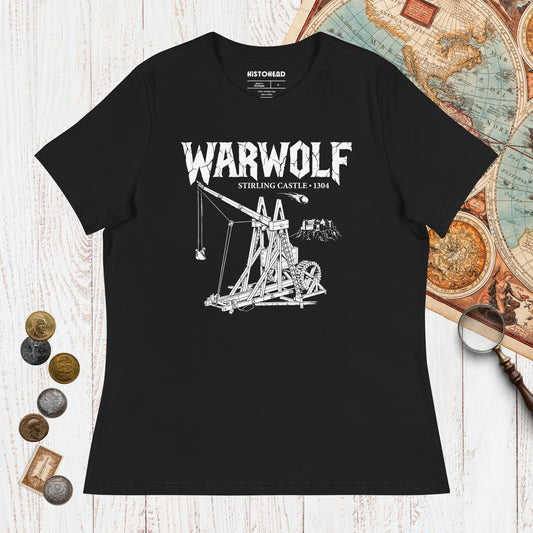 Black Warwolf Trebuchet - Women's Tee - history buff gift by HistoHead