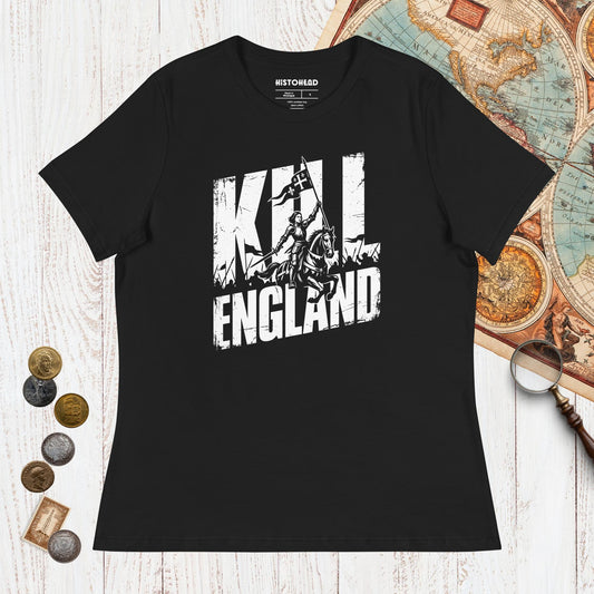 Black Joan of Arc Kill England - Women's Tee - history buff gift by HistoHead