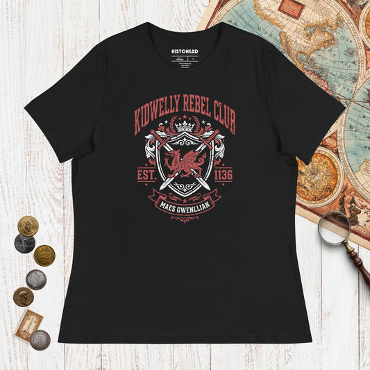 Black Kidwelly Rebel Club Maes Gwenllian 1136 - Women's Tee - history buff gift by HistoHead