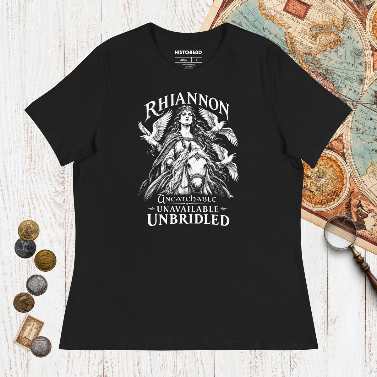 Black Rhiannon Uncatchable Unavailable Unbridled - Women's Tee - history buff gift by HistoHead