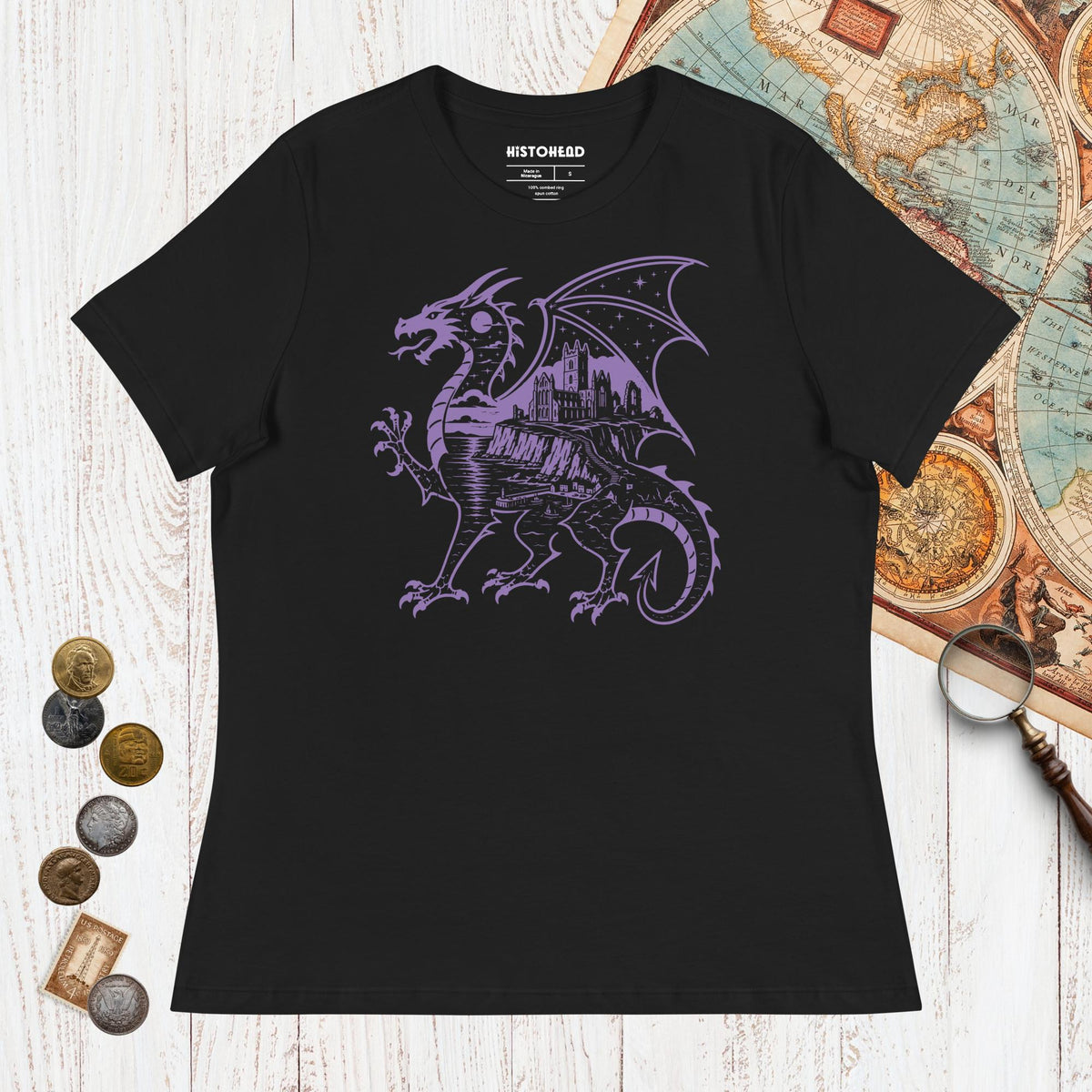 Black Whitby Wyrm - Women's Tee - history buff gift by HistoHead