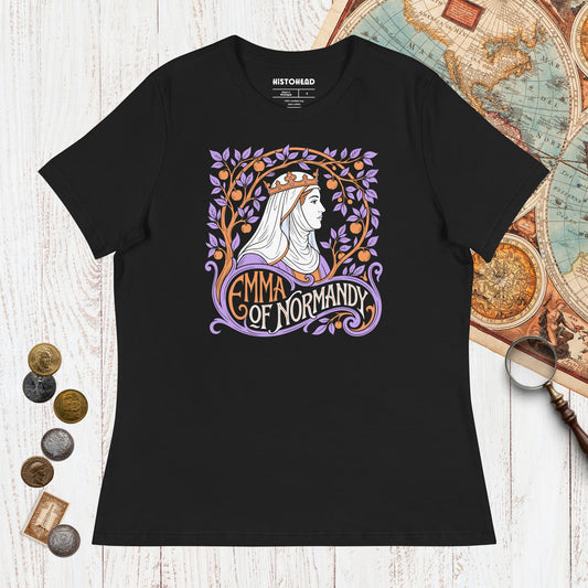 Black Emma Of Normandy - Women's Tee - history buff gift by HistoHead